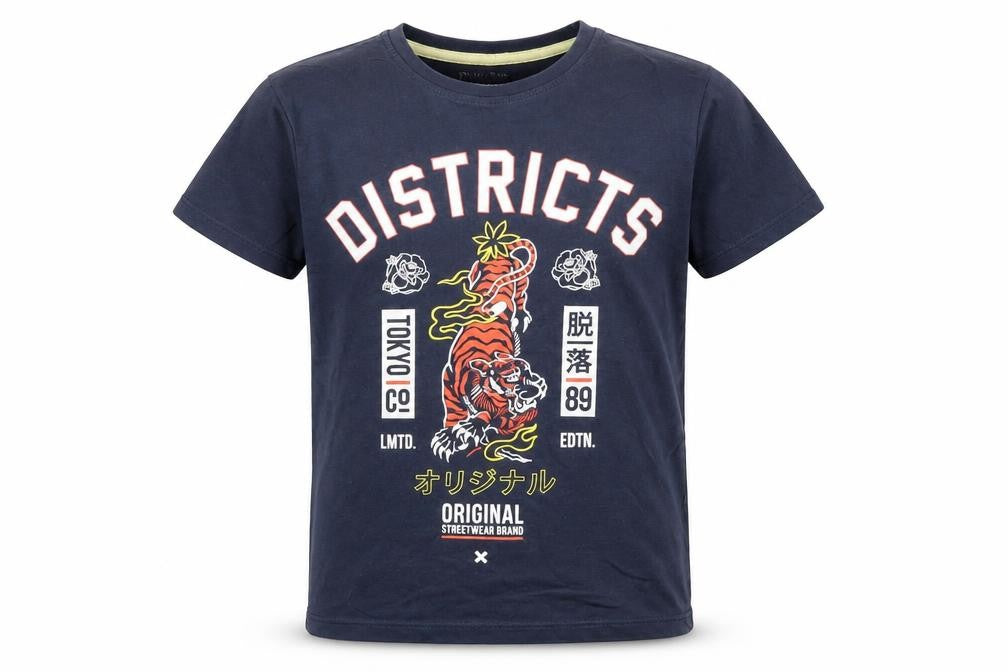Front view of Primark boys’ blue basic t-shirt, size 9-10, years