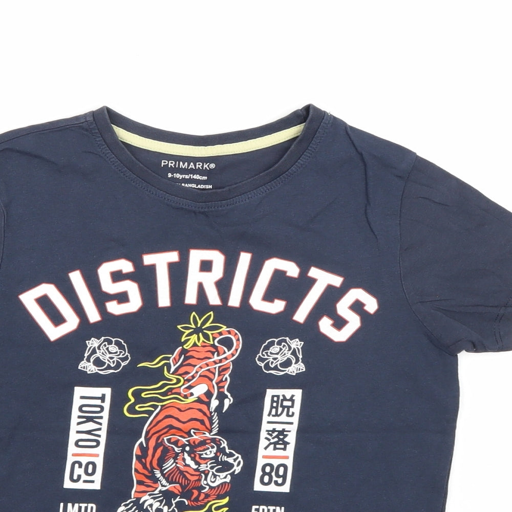 Primark Boys Blue   Basic T-Shirt Size 9-10 Years