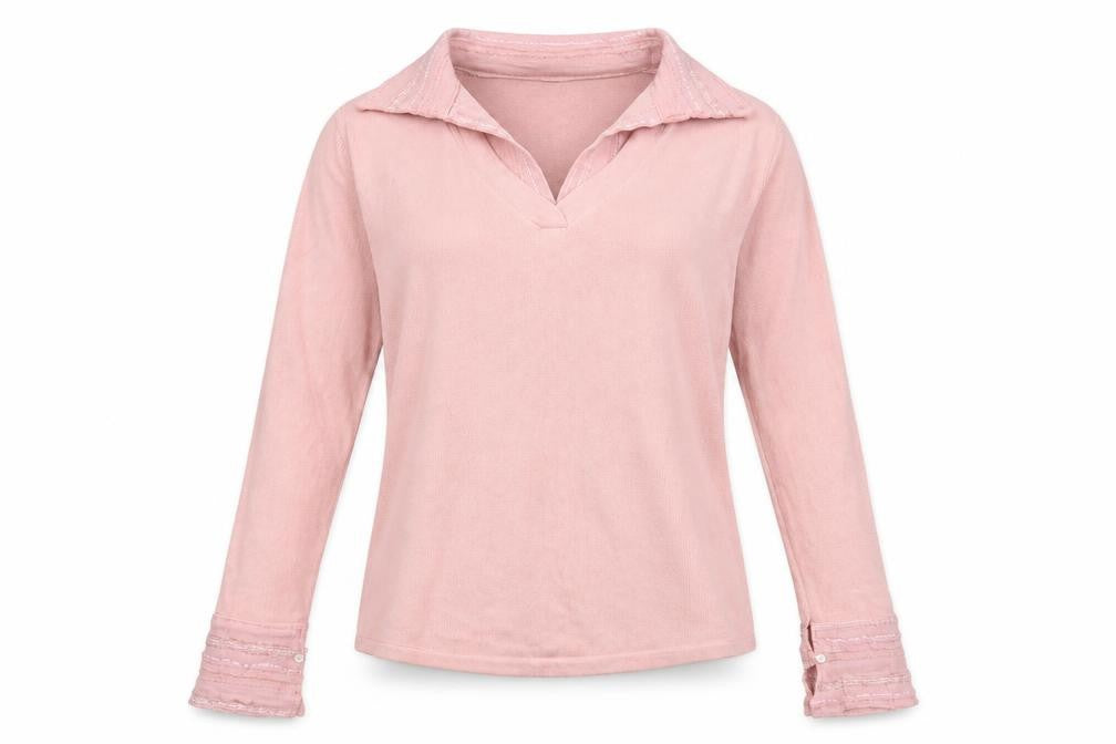 Front view of Ellie Louise women’s pink jumper, size L