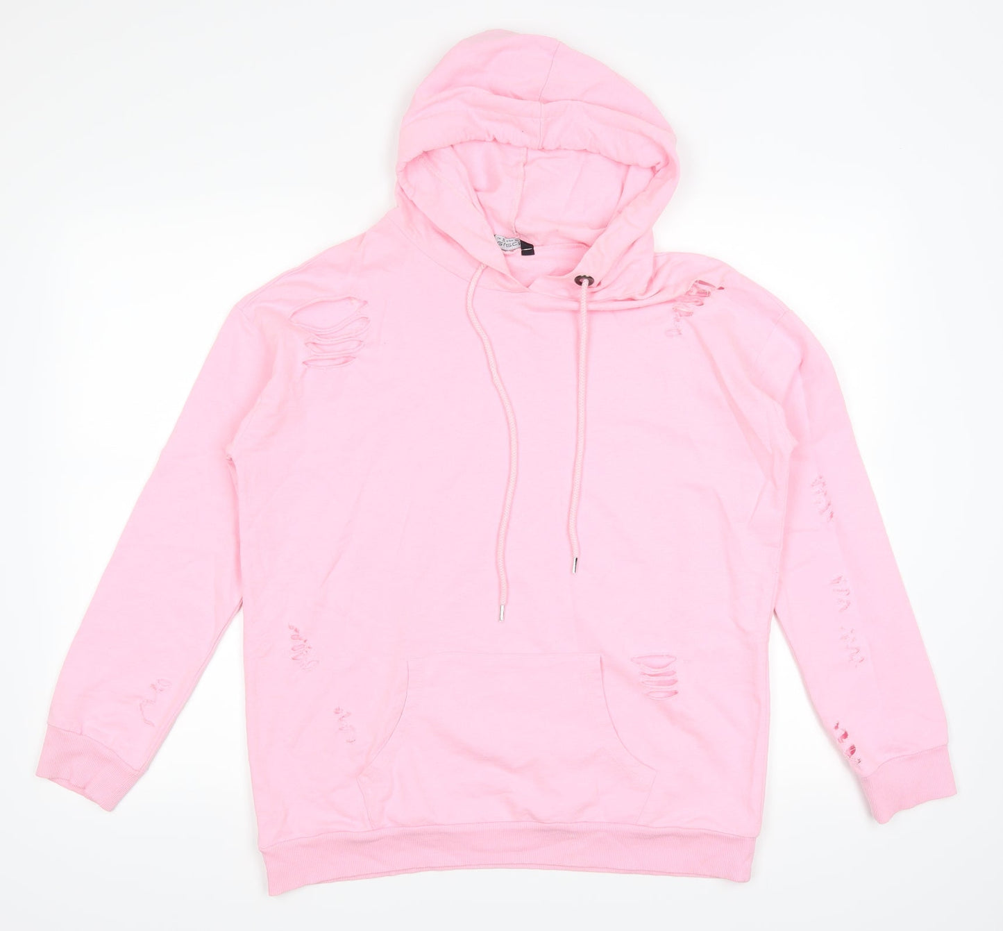 Select Womens Pink   Pullover Hoodie Size 10  - Distressed