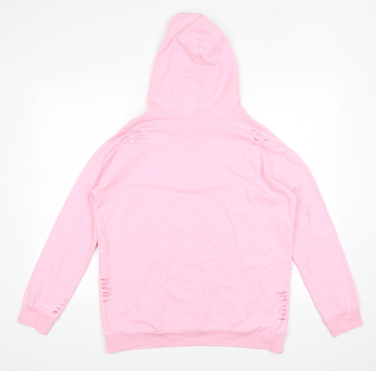 Select Womens Pink   Pullover Hoodie Size 10  - Distressed