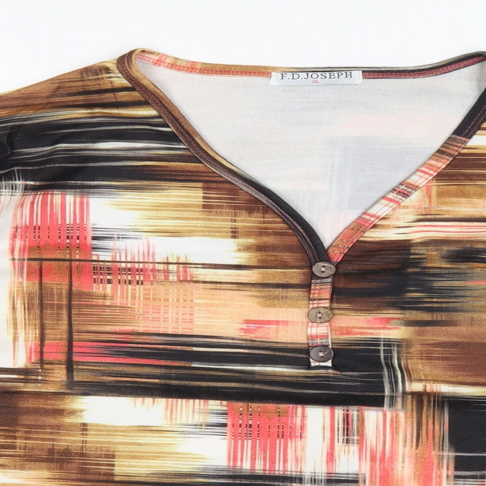 f.d.joseph Womens Brown   Basic Blouse Size XL