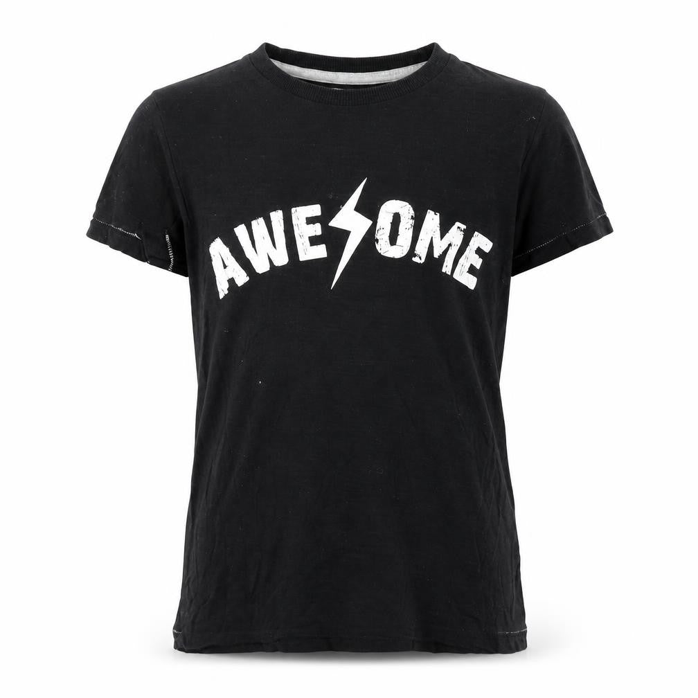 Front view of Matalan boys’ black basic t-shirt, size 6, years - awesome