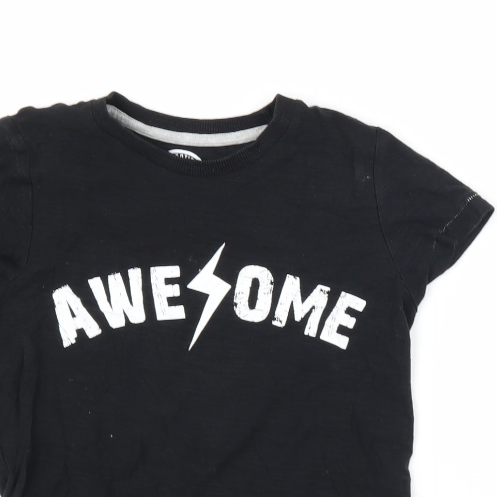 Matalan Boys Black   Basic T-Shirt Size 6 Years  - Awesome
