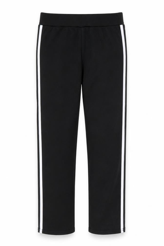 Front view of D&A girls’ black capri trousers, size M, - leggings