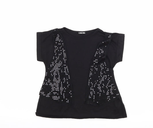 Cherokee Girls Black   Basic T-Shirt Size 6-7 Years