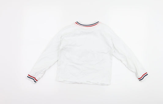 George Boys White   Pullover Sweatshirt Size 8-9 Years  - happy