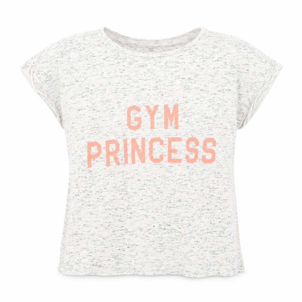 Front view of Souluxe girls’ grey basic t-shirt, size 8-9, years - gym princess