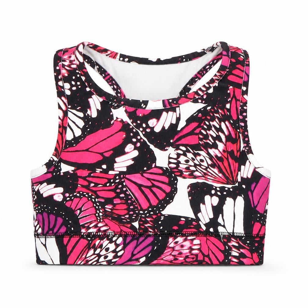 Front view of Soul Luxe girls’ multicoloured animal print cropped tank, size 6-7, years