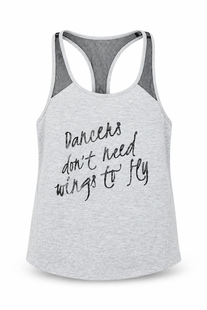 Front view of Bloch girls’ grey basic tank, size 8-9, years