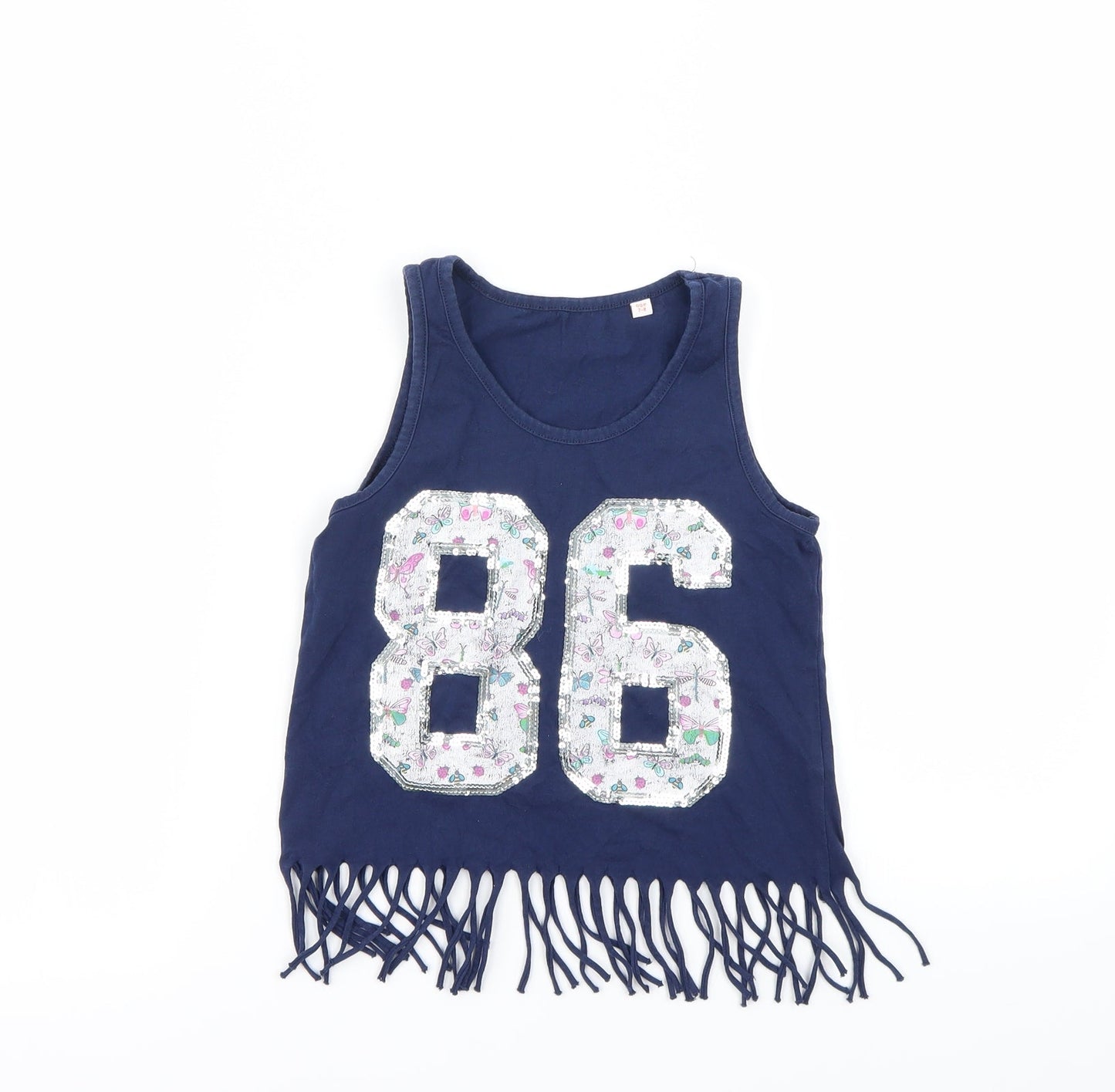 Preworn Girls Blue   Basic Tank Size 7-8 Years