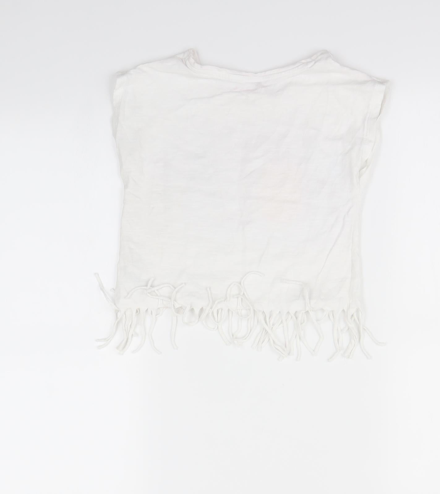 Nutmeg Girls White   Basic T-Shirt Size 6 Years