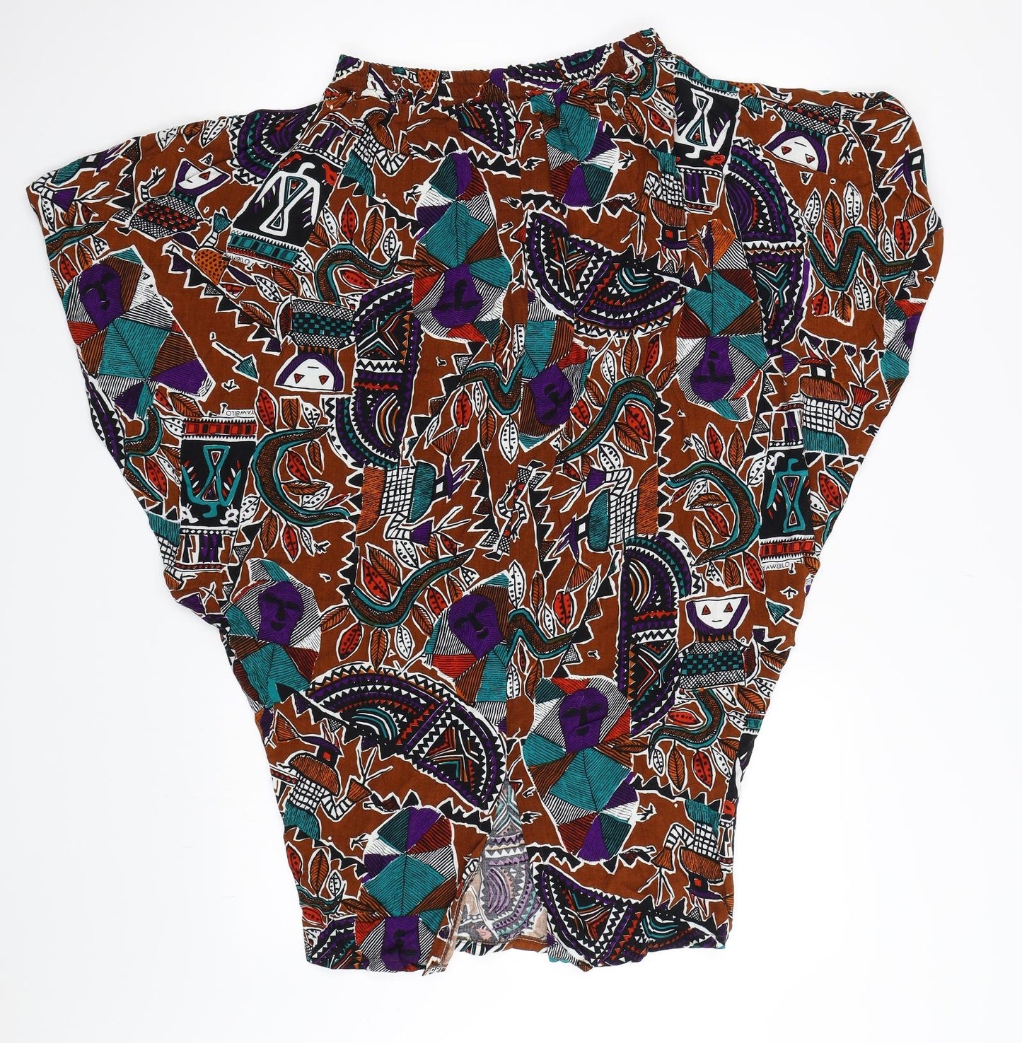 Copperob Womens Multicoloured Geometric  Swing Skirt Size 10