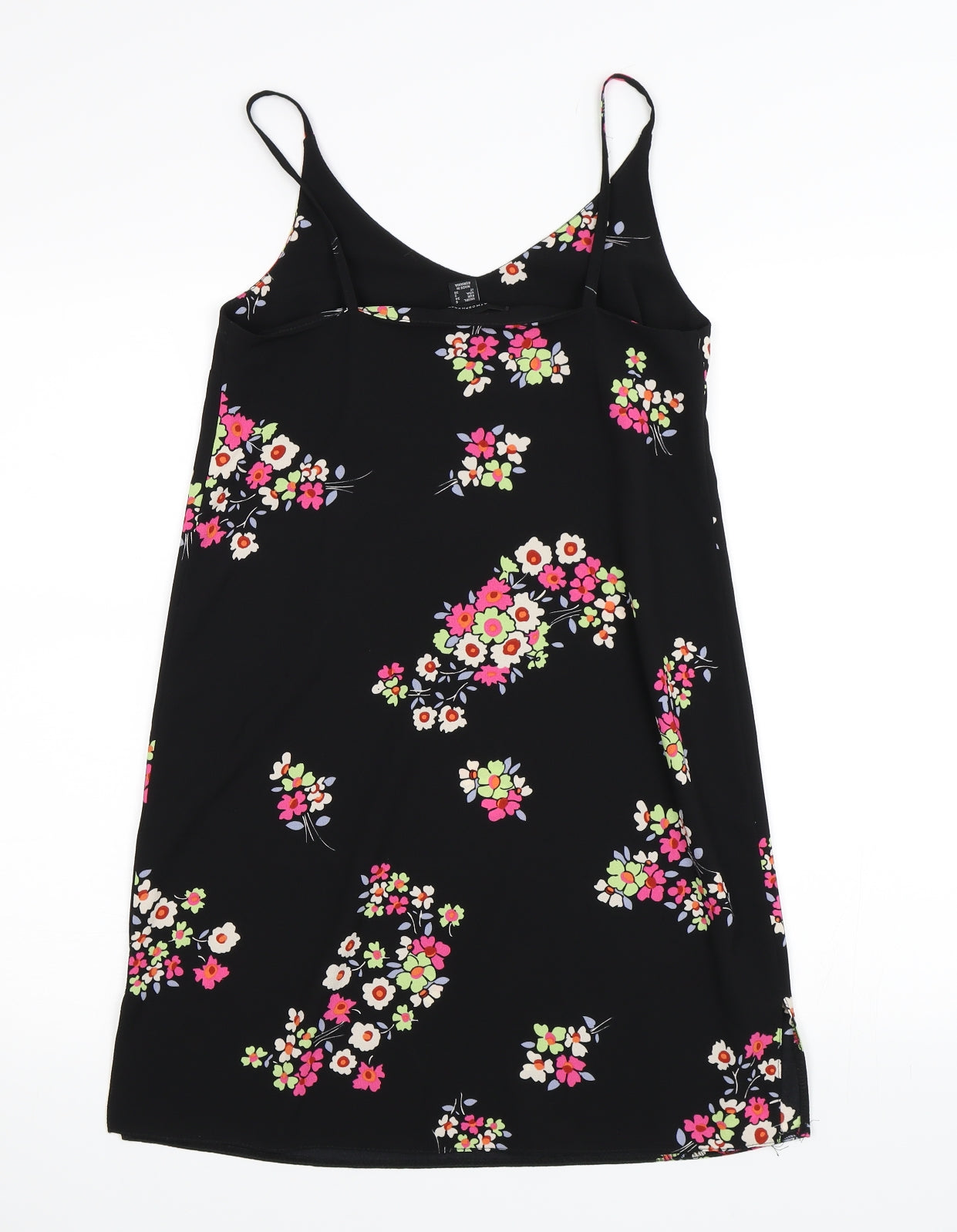 Primark Womens Black Floral  Slip Dress  Size 6