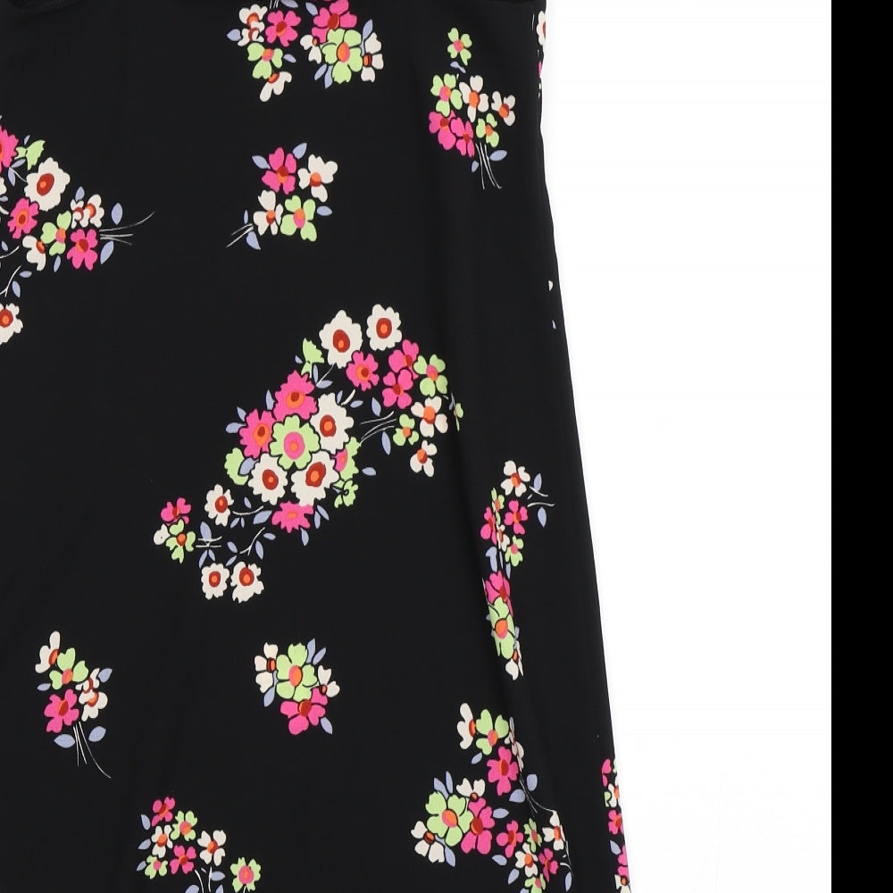 Primark Womens Black Floral  Slip Dress  Size 6