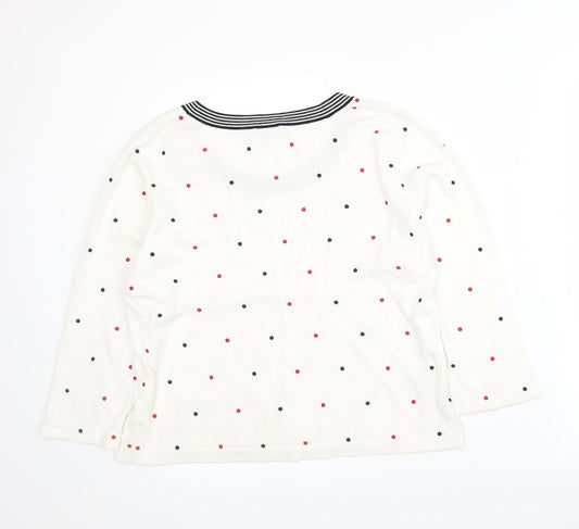 CC Womens White Polka Dot  Pullover Jumper Size XL