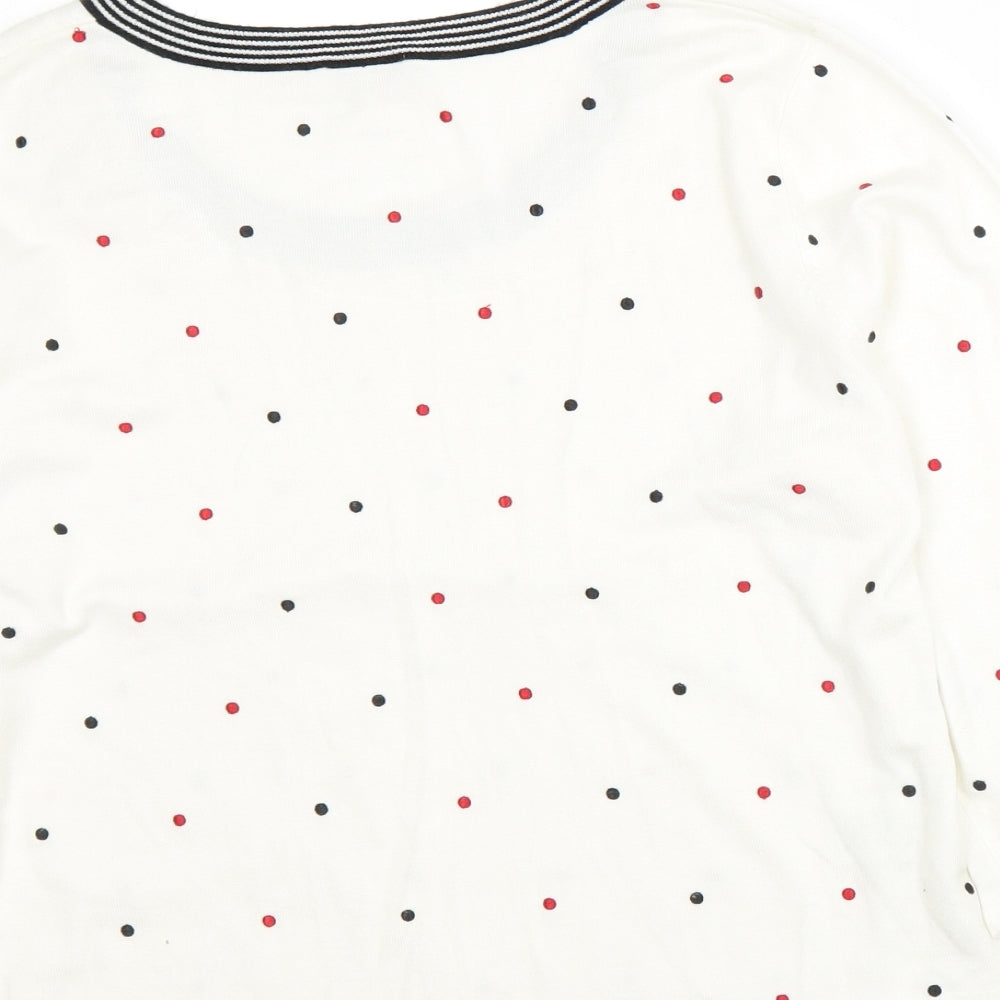 CC Womens White Polka Dot  Pullover Jumper Size XL