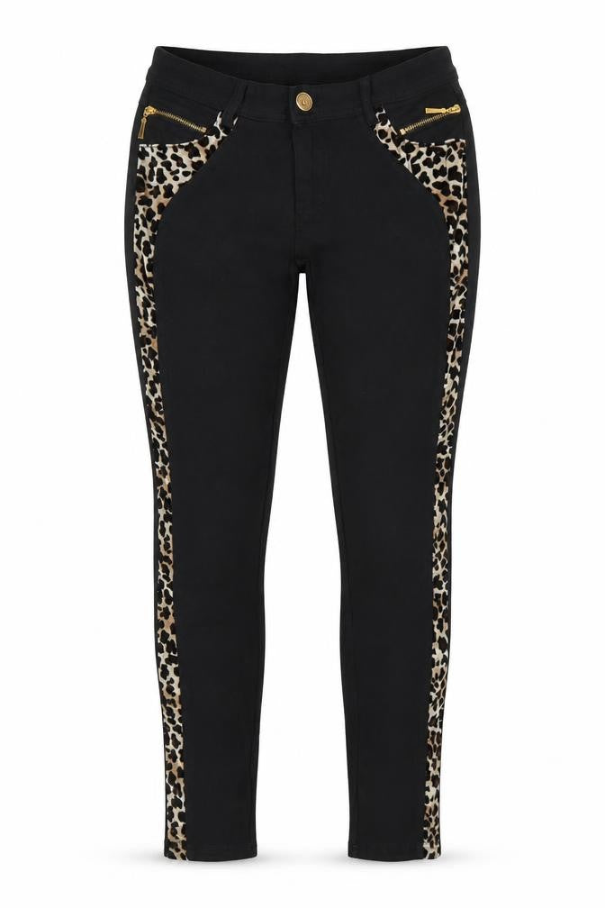 Front view of Miss Bou women’s black skinny jeans, size UK 8, 25-inch leg