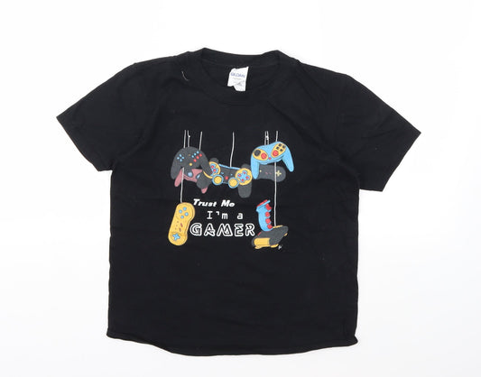 Gildan Boys Black   Basic T-Shirt Size 9 Years  - Gamer