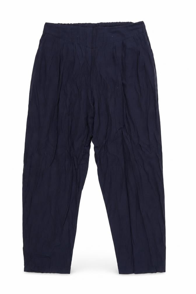 Front view of Preworn women’s blue trousers, size L, 29-inch leg