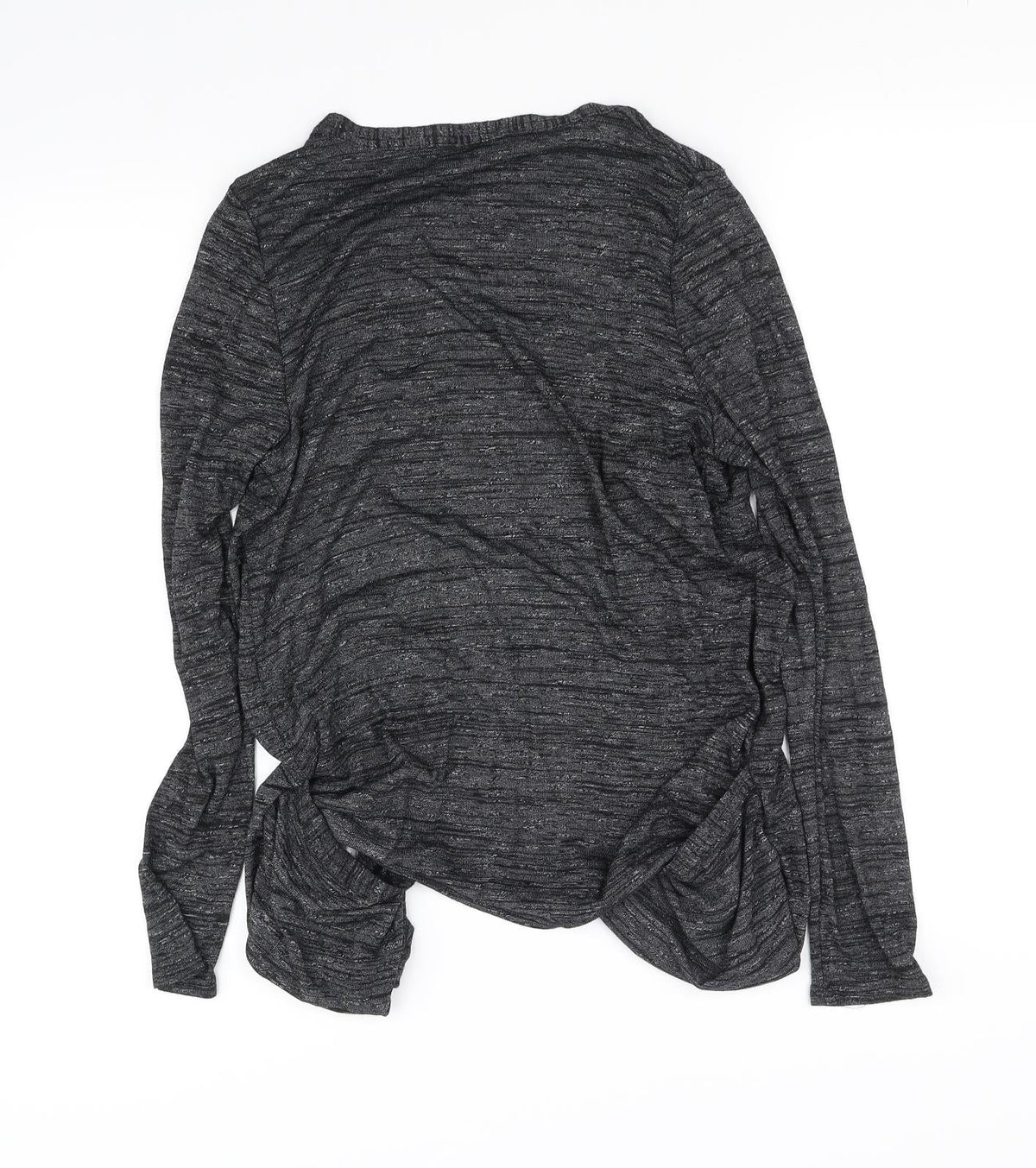 Back view of New Look women’s grey cardigan jumper, size UK 12