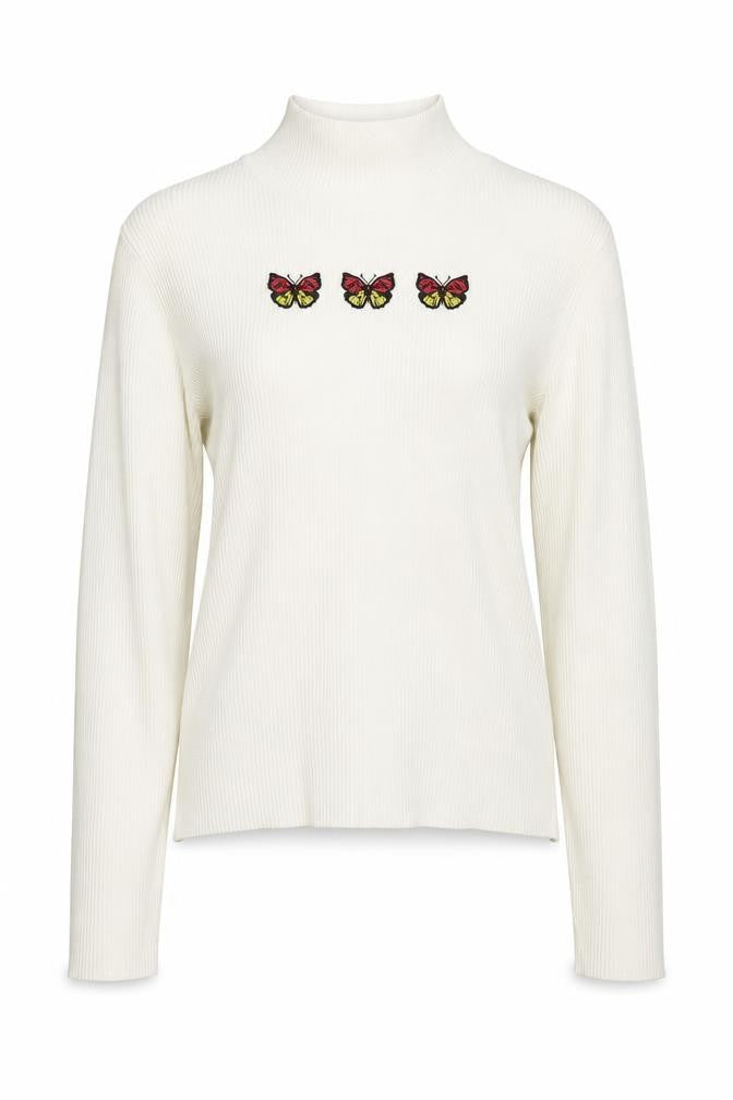 Front view of pre worn girls’ white jumper, size L