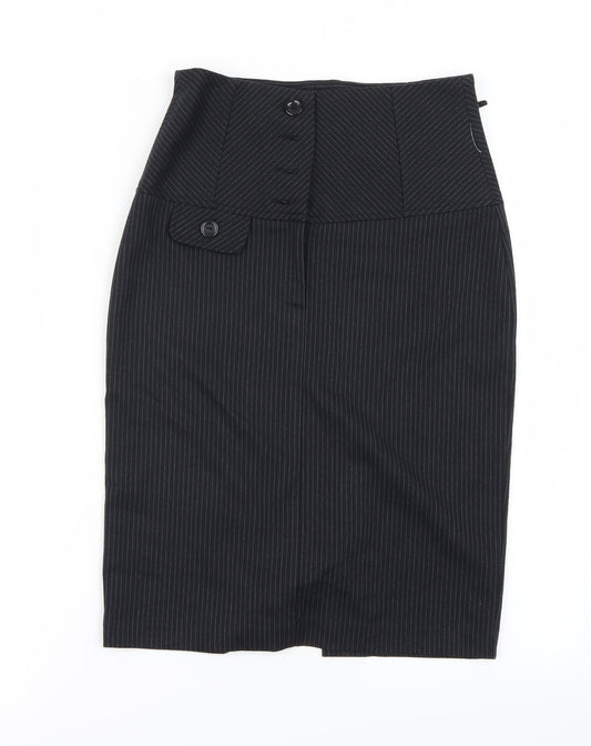Preworn Womens Black   A-Line Skirt Size 6