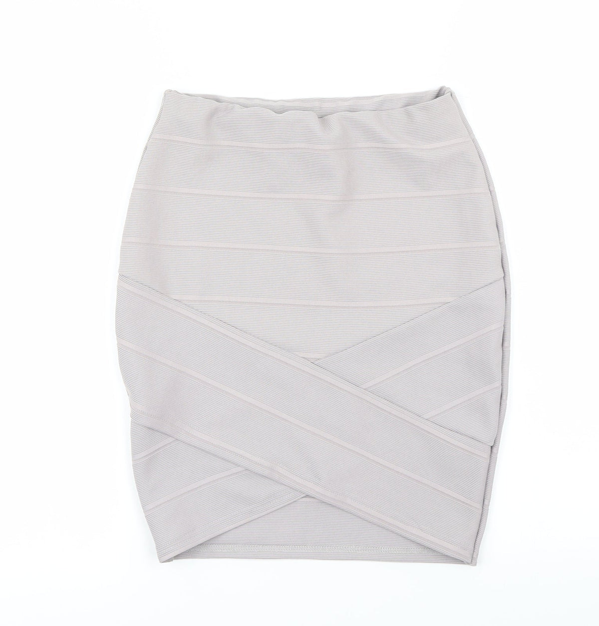 Additional front view of Miss Selfridge women’s grey a-line skirt, size UK 8