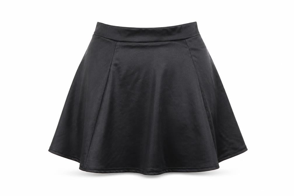 Front view of iNFLUENCE women’s black a-line skirt, size S