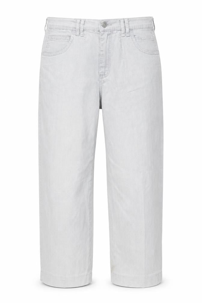 Front view of Malva women’s grey straight jeans, size UK 30, in, 25-inch leg