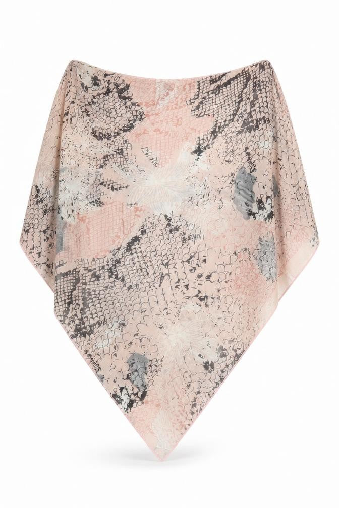 Front view of Preworn women’s beige floral shawl/wrap