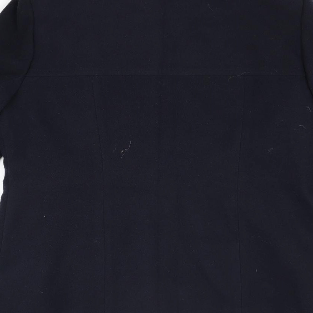 Wallis Womens Blue  Fleece Overcoat Coat Size 14