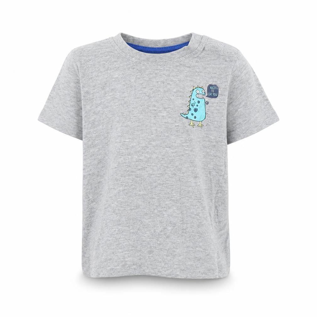 Front view of Lupilu Baby Grey Basic T-Shirt, size 12-18, Months - 12-24 months