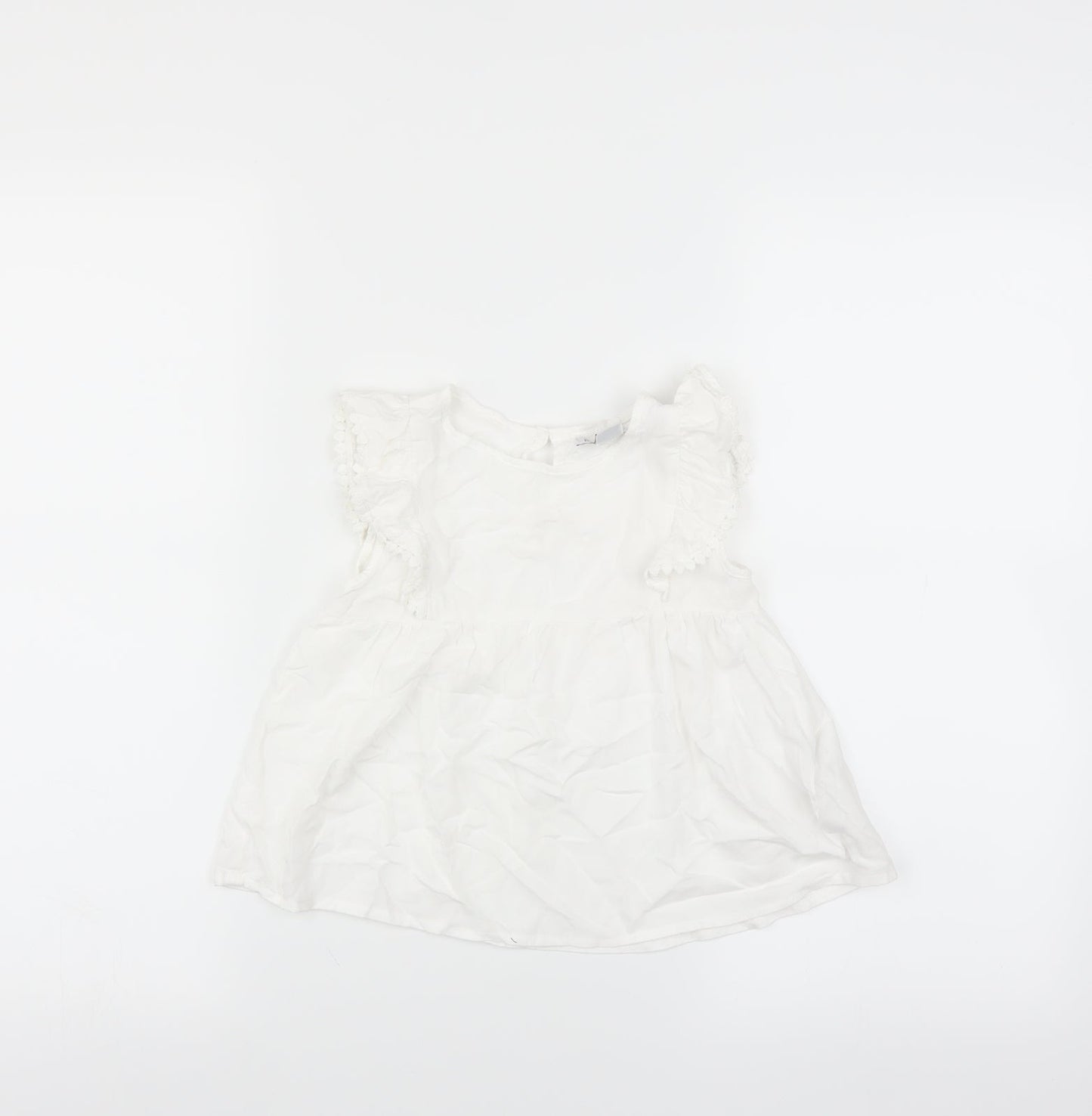 Primark Girls White   Basic Blouse Size 6-7 Years