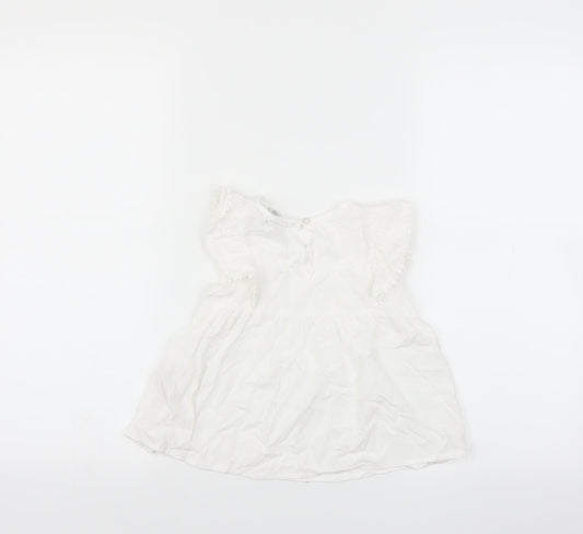 Primark Girls White   Basic Blouse Size 6-7 Years