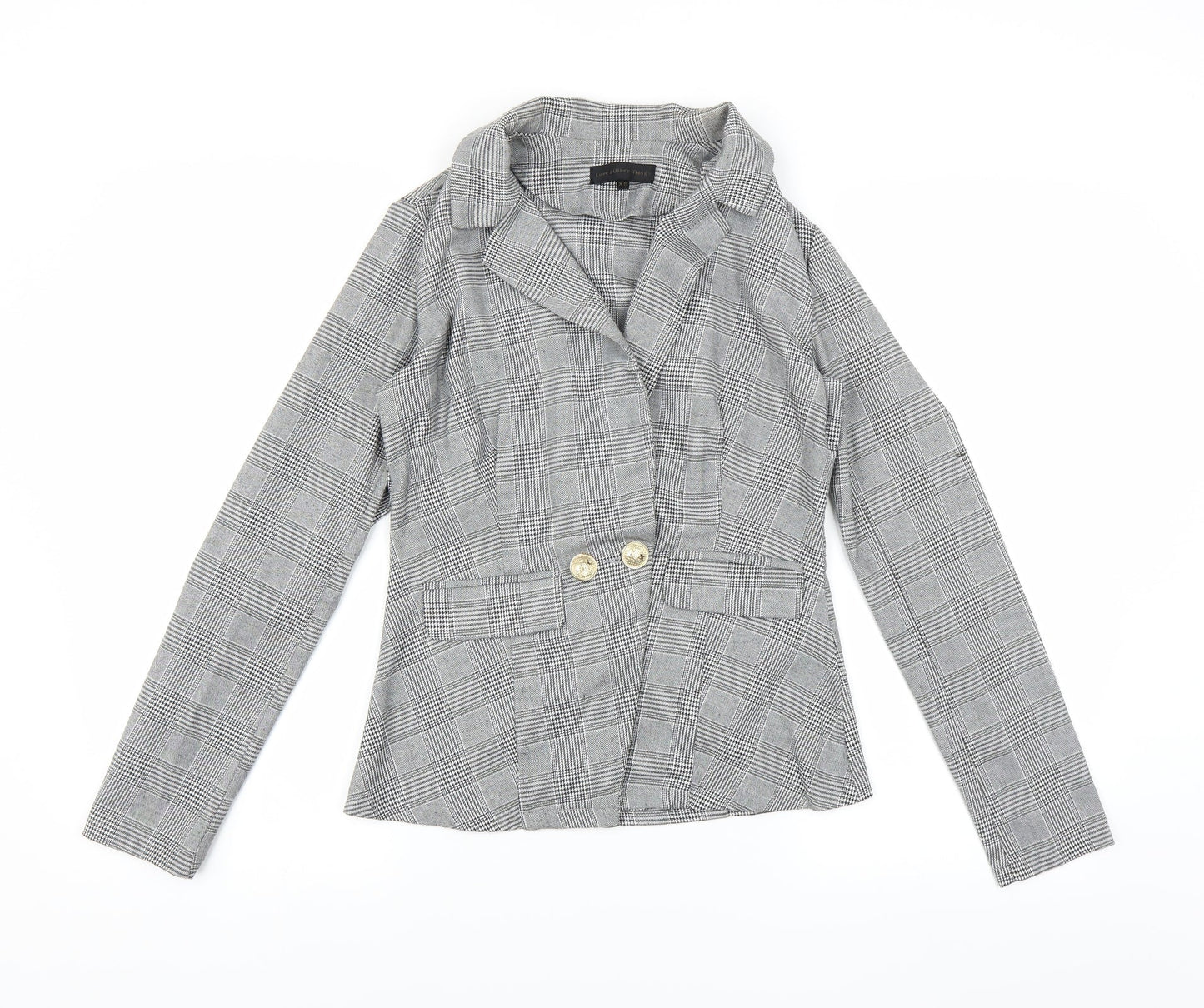 Love & Other things Womens Black Houndstooth  Jacket Blazer Size XS