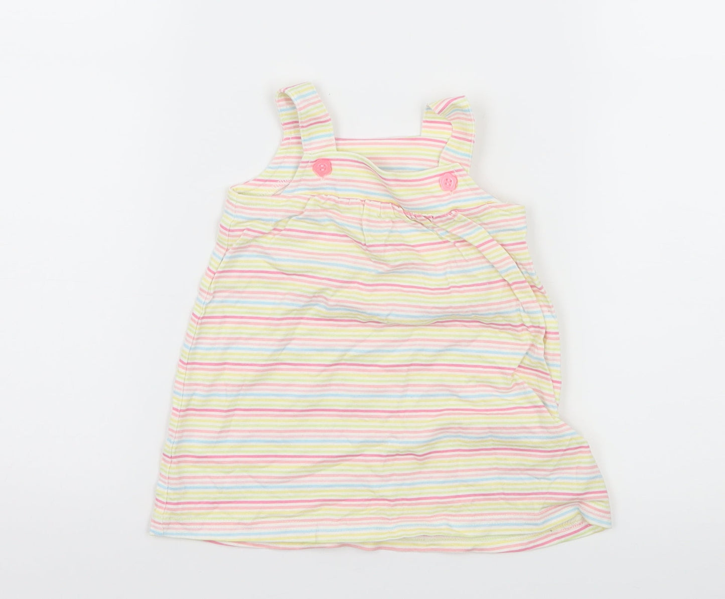 NEXT Girls White Striped Jersey T-Shirt Dress  Size 0-3 Months