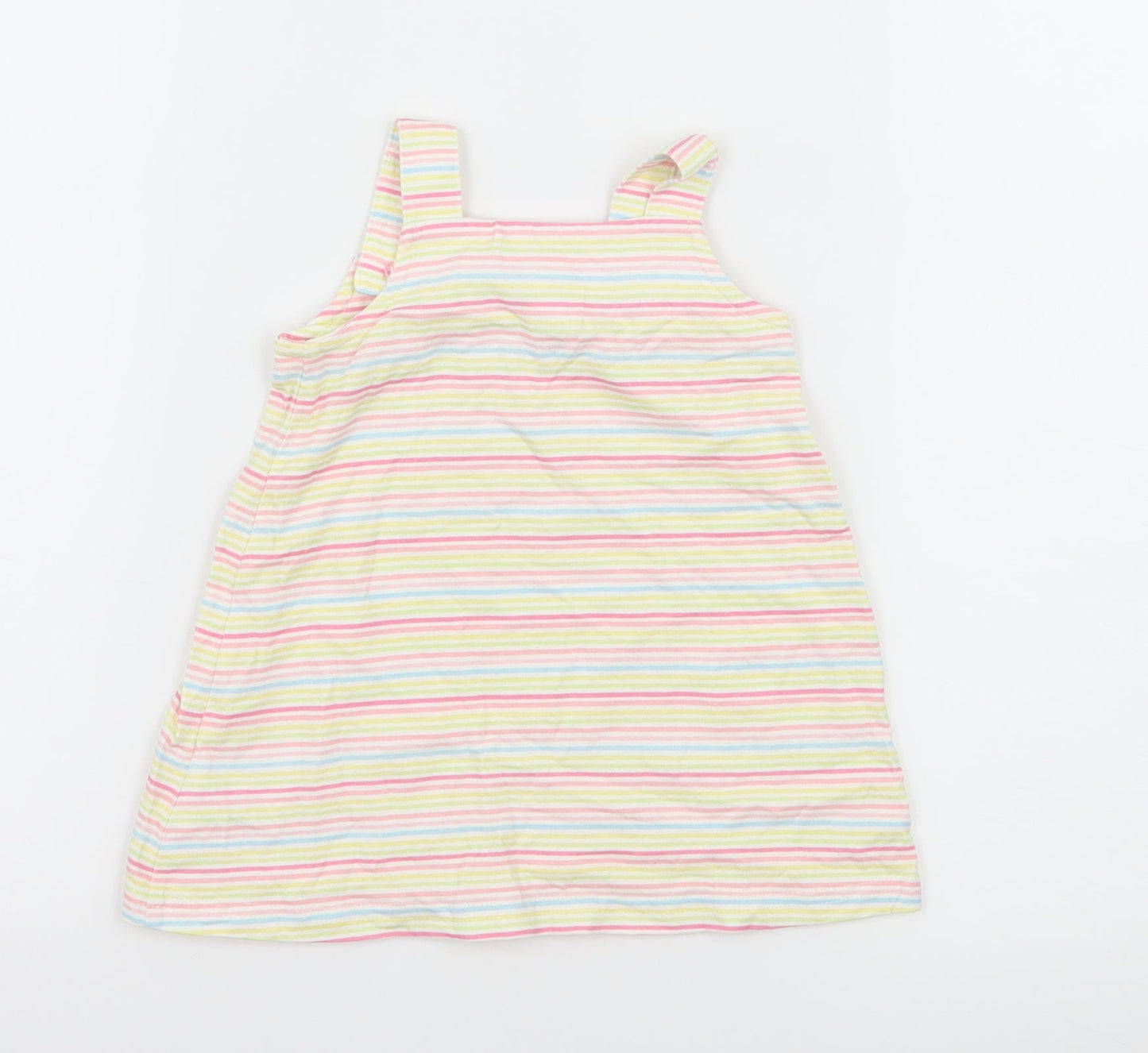 NEXT Girls White Striped Jersey T-Shirt Dress  Size 0-3 Months