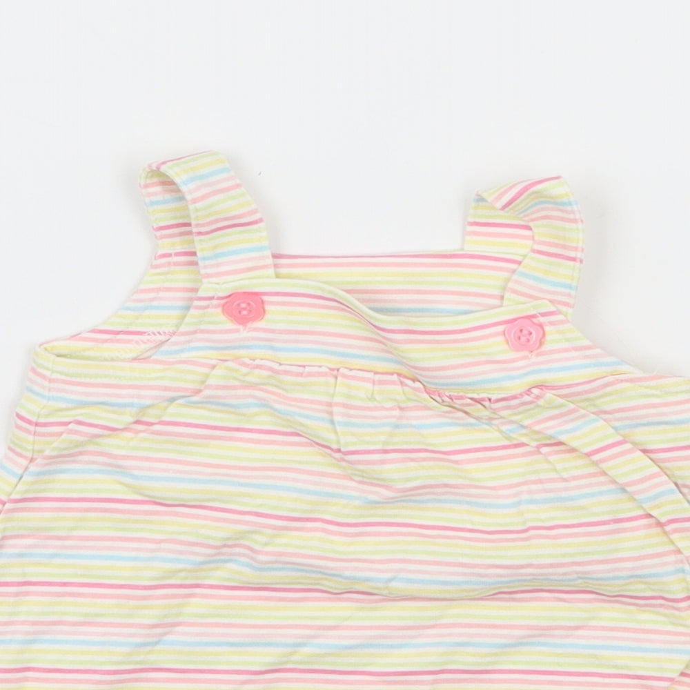 NEXT Girls White Striped Jersey T-Shirt Dress  Size 0-3 Months