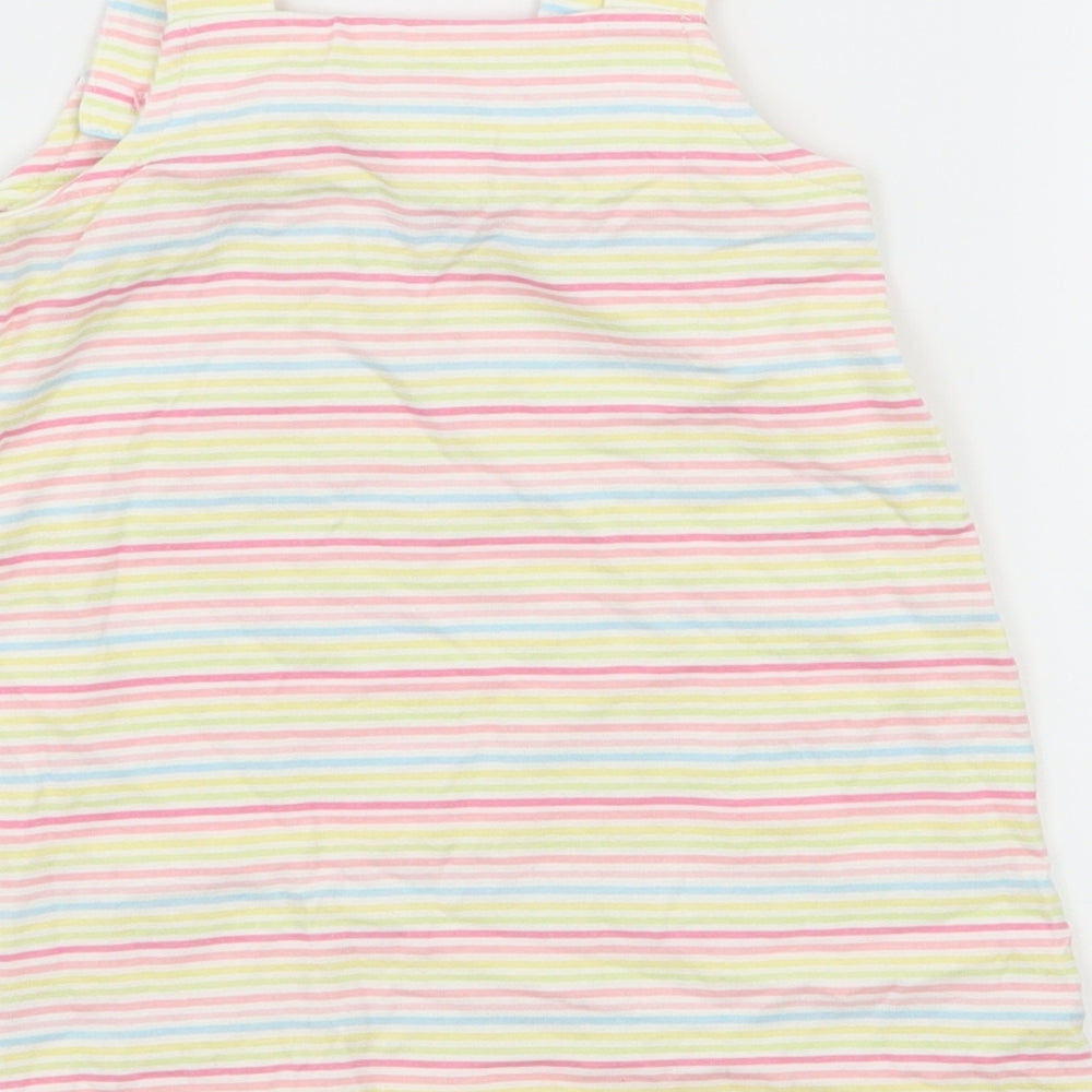 NEXT Girls White Striped Jersey T-Shirt Dress  Size 0-3 Months