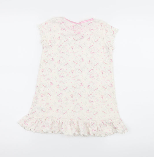 Matalan Girls White Geometric Jersey Top Dress Size 3-4 Years  - Mouse Print