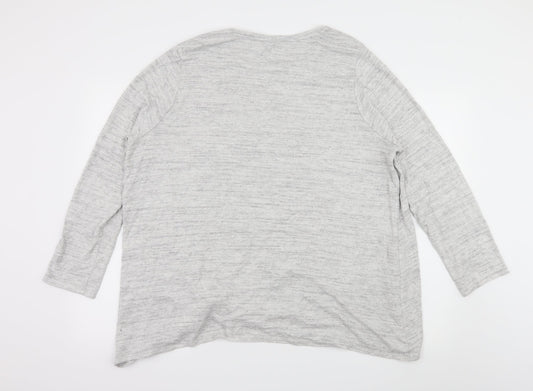 George Womens Grey  Jersey Pullover Sweatshirt Size 2XL  - Knot Detail