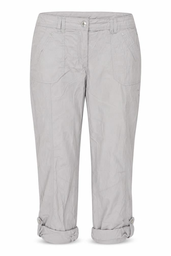 Front view of C&A women’s grey trousers, size UK 12, 23-inch leg