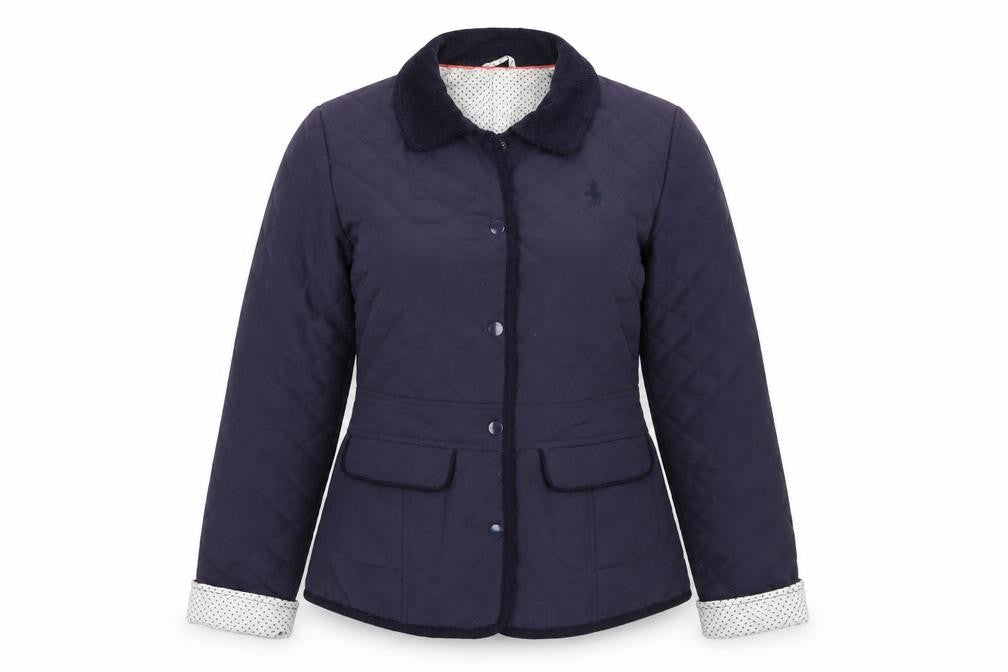 Front view of New Look women’s blue jacket, size UK 8