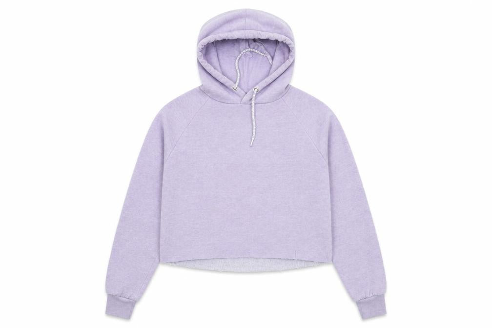 Front view of Primark women’s purple pullover hoodie, size UK 6