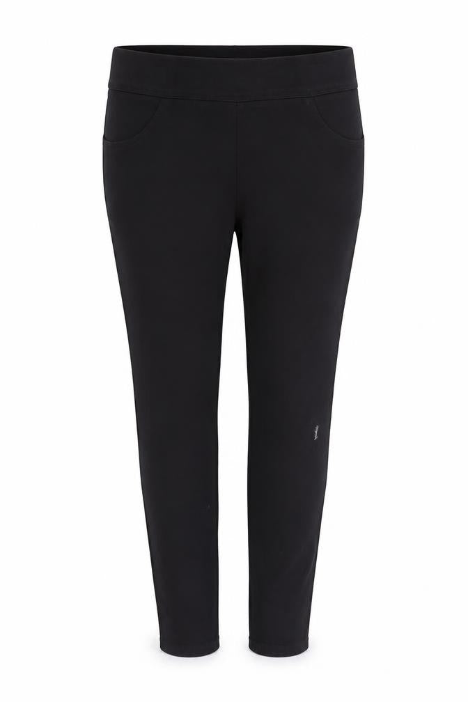 Front view of Denim CO women’s black jegging jeans, size UK 10, 30-inch leg