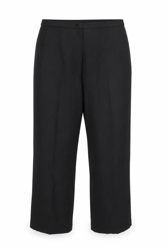 Front view of Next women’s green trousers, size UK 12, 28-inch leg