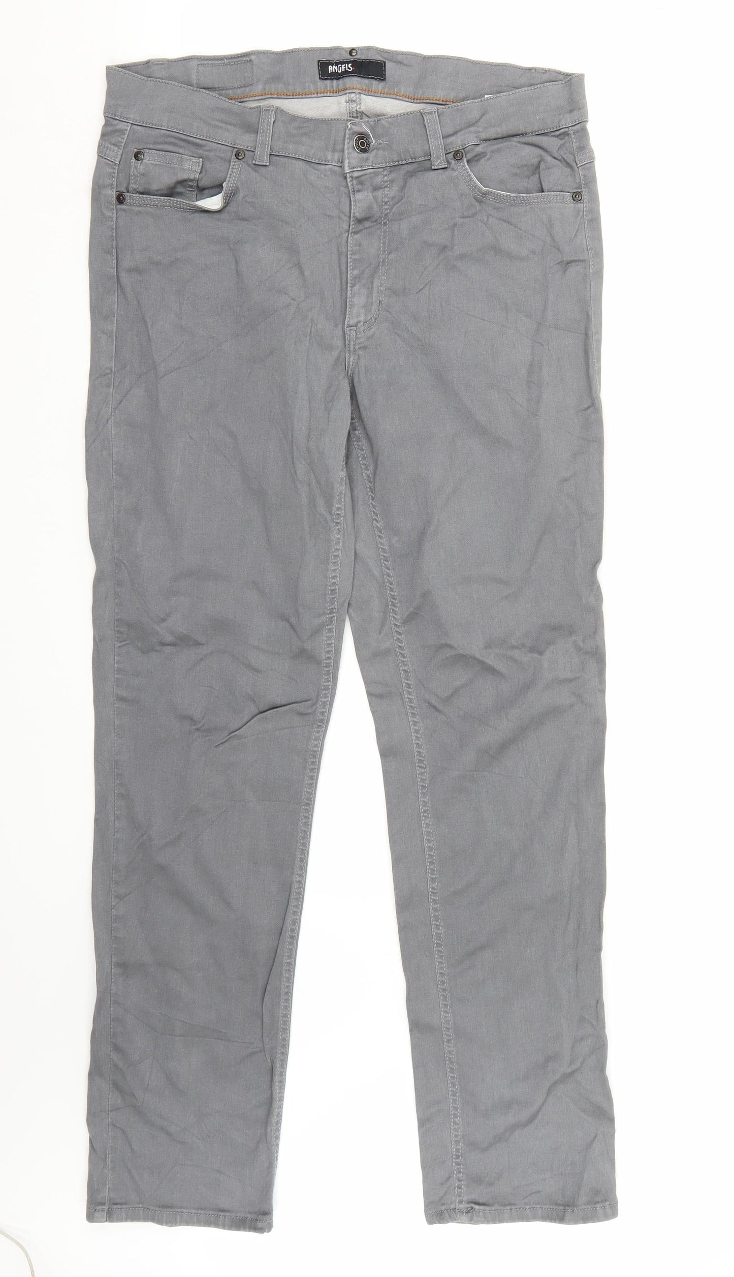 Angels Womens Grey   Straight Jeans Size 34 L32 in