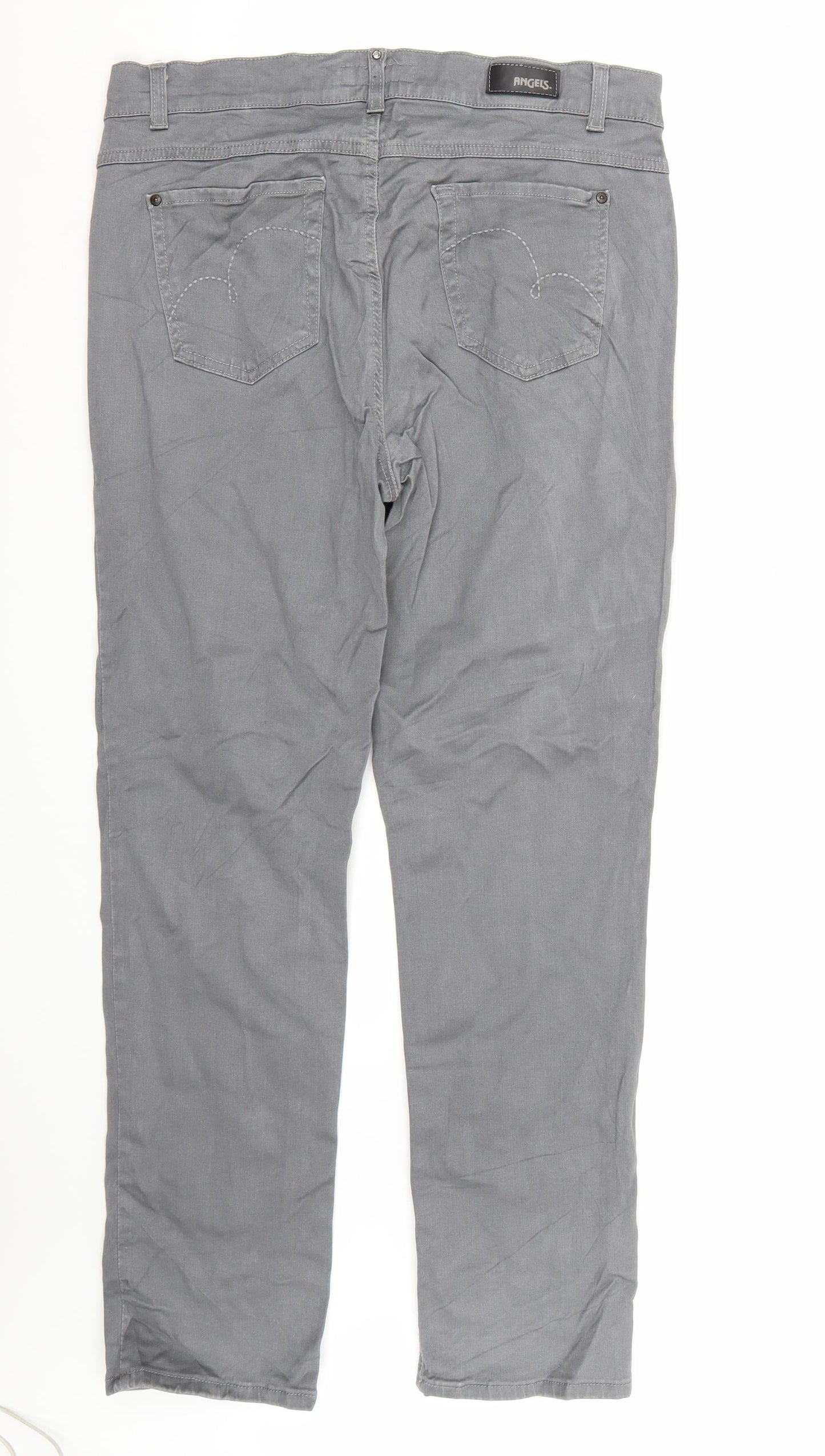 Angels Womens Grey   Straight Jeans Size 34 L32 in