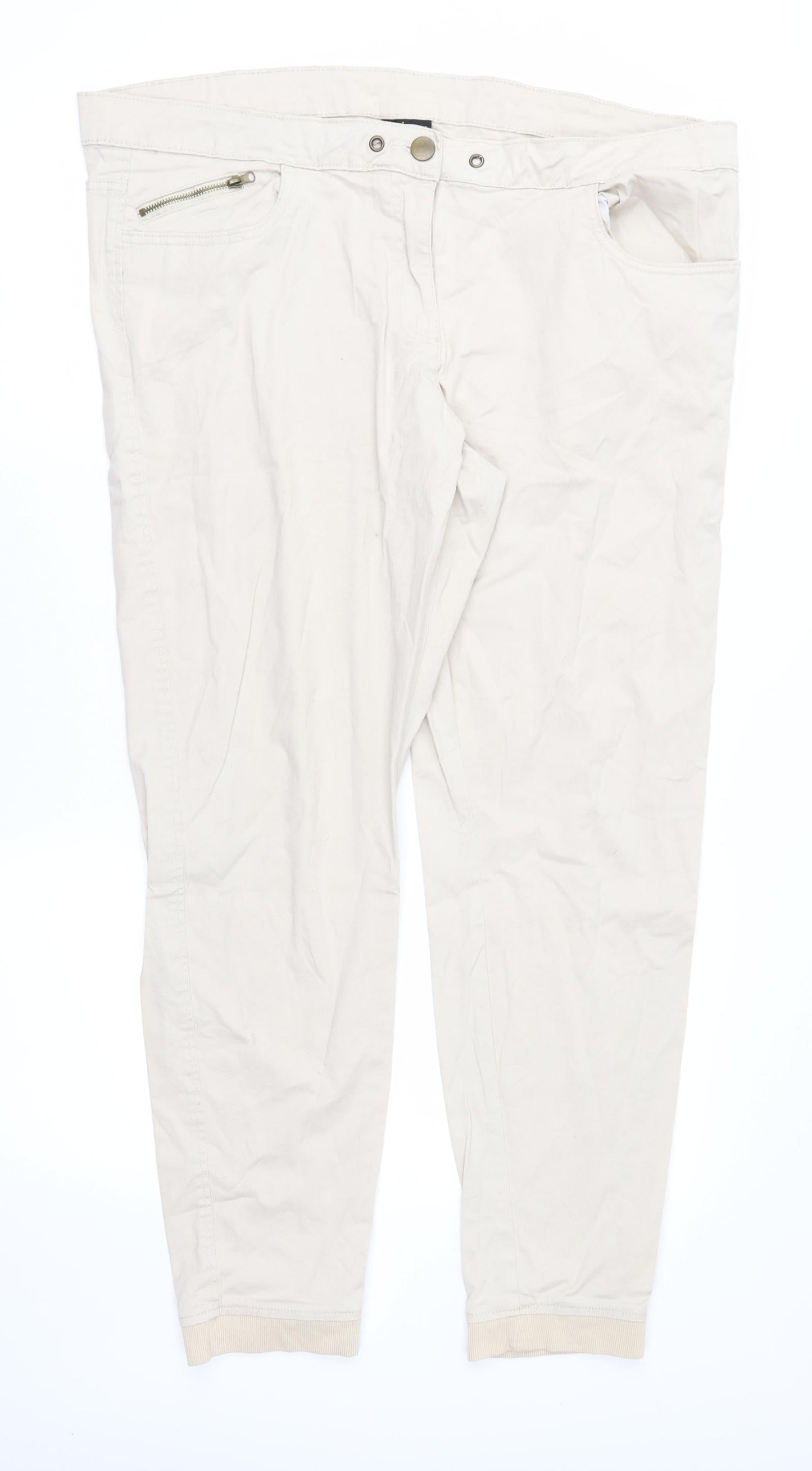 Janina Womens Beige   Chino Trousers Size 18 L28 in